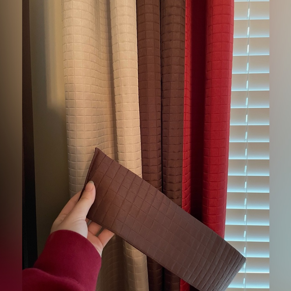 3 panel curtains + rod